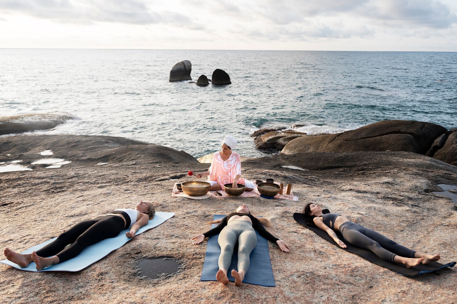 Morning yoga session